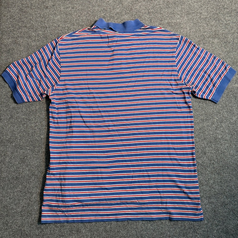 Vintage Polo Ralph Lauren Mens XLT Tall Pima Cotton Striped Polo Shirt Blue - Picture 5 of 5